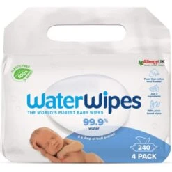 Waterwipes The Worlds Purest Baby Wipes - 4 Pack